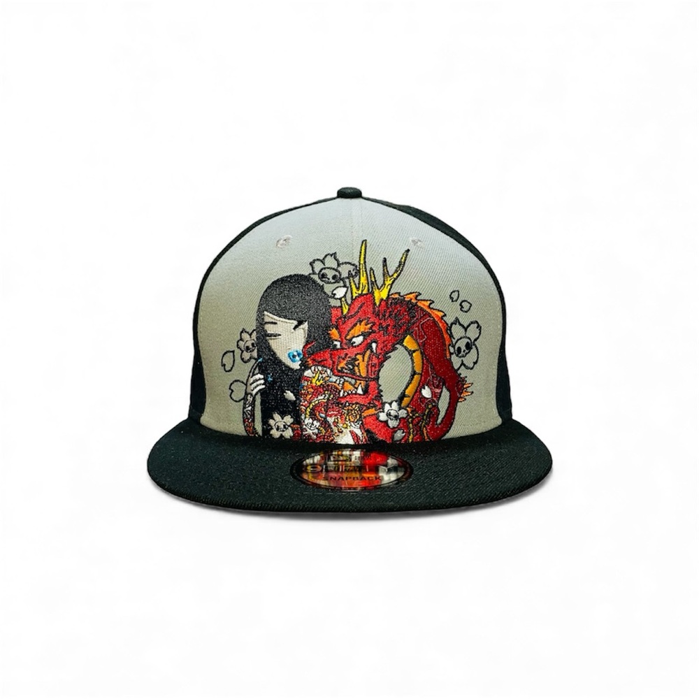 New Era 9FIFTY Tokidoki Snapback Cap Hat Tattooed Asian Girl Dragon Chaser NWOT